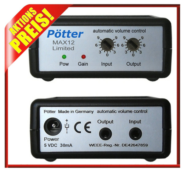 Automatischer Lautstärkeregler  und Lautstärkebegrenzer MAX12 Limited